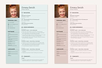 design and edit a professional and modern resume or CV and suggest writing tips