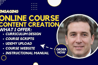 create online course content, curriculum, ppt, udemy video course, workbook