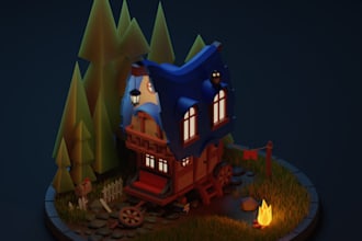 create 3d models for games, buildings, interiors and structures