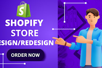 design, redesign shopify store and dropshipping store