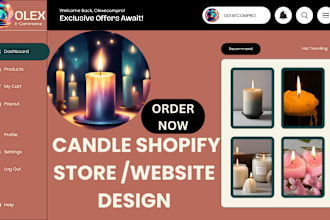 design candle shopify store candle website candle store dropshipping