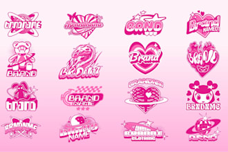 design y2k style retro logo