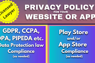 write a privacy policy for your website or app