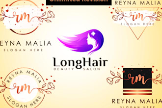 design minimalist watercolor hair salon spa beauty logo