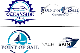 do modern logo for fishing, ships, boats and yacht brands