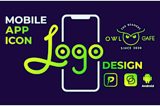 do modern mobile app logo and custom website icon design