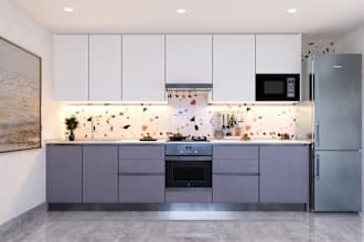 do kitchen interior design and 3d rendering kitchen design