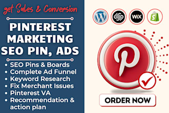 setup pinterest SEO marketing, ads campaigns, pins, fix merchant catalog errors