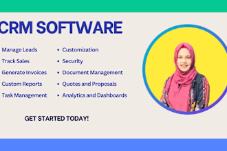 develop custom CRM for leads sales invoices reports and more