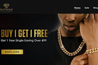 jewelry shopify store chains gold luxury custom hiphop dropshipping store
