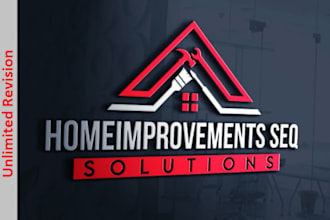 design renovation and maintenance logo with mockup