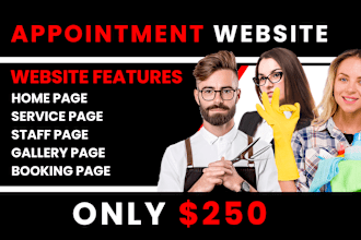 create a custom appointment website design with booking calendar