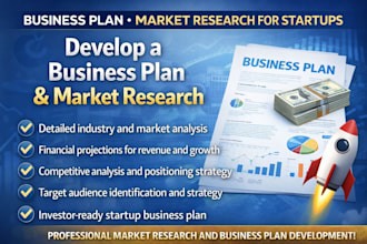 write startup business plan and conduct market research