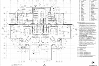draft architectural house plan and photorealistic renderings