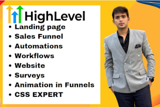 expertly craft gohighlevel funnels dashboards and custom code