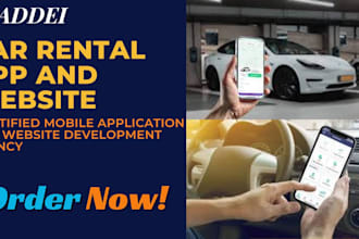 develop car rental app, car marketplace app, car auction app, ridesharing app