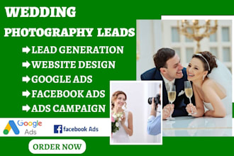 generate wedding photography leads photography website landing page website ads