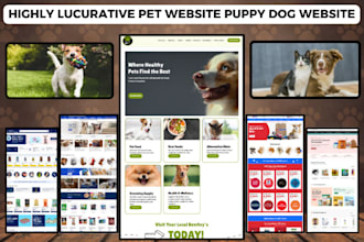 design puppy dog website pet website pet shopify store pet accessories pet store