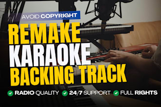 make HQ karaoke, backing track for cover, remake ai song