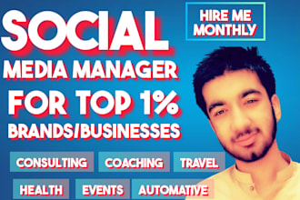 be social media manager for travel consulting coaching health events automative