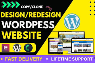 design, redesign, copy,clone wordpress website by elementor