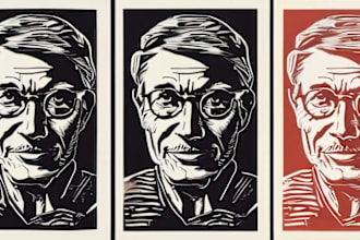 create an artistic linocut illustration in my own style