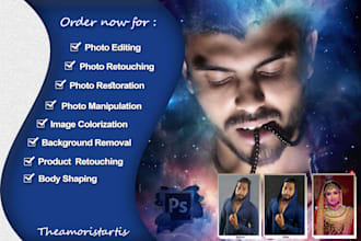 do photo retouching, image editing, photo restoration