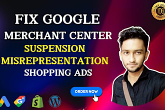 fix google merchant center suspension, misrepresentation and claim website