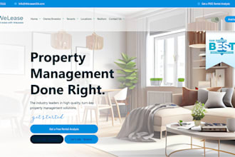 design property management website, vacation rental website real estate website