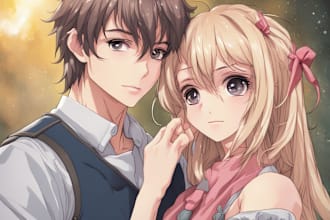 draw a watercolor couple portrait
