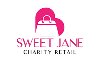 design a modern minimalist sweet jane charity retail logo