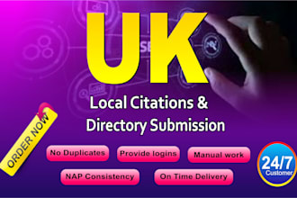 for local SEO, I will submit directories and complete 200 UK local citations