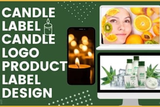 do candle brand label, supplement product label design