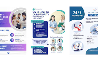 design eye catching medical, clinical, home care, healthcare brochure or flyers