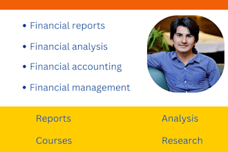 do accounting and finance tasks, financial analysis reports, excel projects