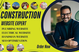 design construction, handyman website, cleaning, roofing website on wordpress