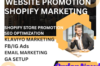 do shopify marketing, website promotion, product promotion, ecommerce marketing