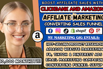 promote amazon affiliate website clickbank affiliate marketing sales funnel