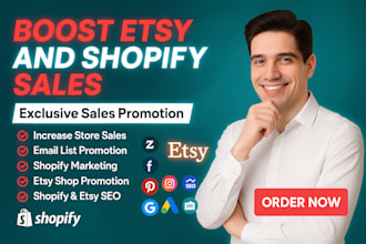 promote etsy shop, marketing shopify store, boost etsy or shopify sales etsy SEO