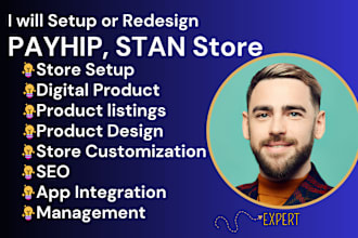 setup customize payhip digital product store redesign payhip design stan store