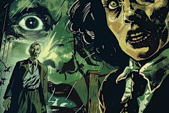 make detailed horror, dark, retro, vintage, creepy