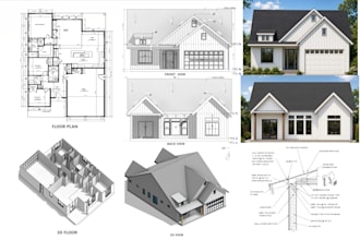code compliance architecture drawing, revit 3d, floor plan, pdf to cad, render