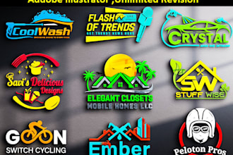 do modern professional and 3d business logo design