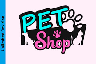 design lettering  pet shop advertising logo