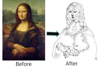 create professional line art drawings and  custom line art illustrations