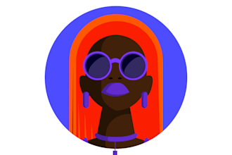 create a flat vector character for your profile