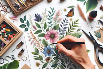 craft a beautiful botanical or floral illustration