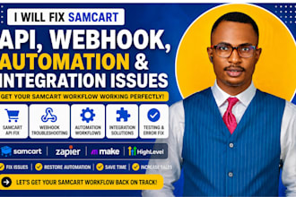 fix samcart API, webhook, automation and integration issues