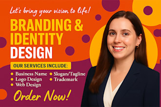 creatively design your business name, slogan, logo and responsive website