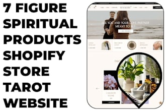 build 7 figure spiritual products shopify store tarot website devotional store